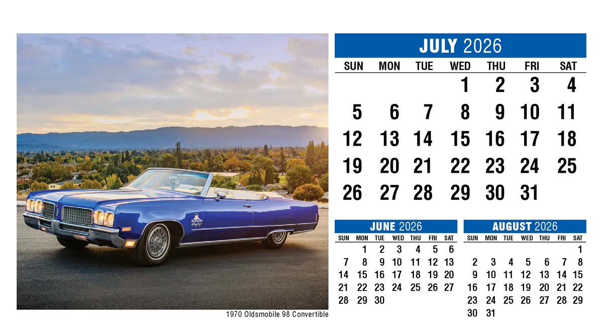 Galleria Classic Cars Promotional Desk Calendar- 2026
